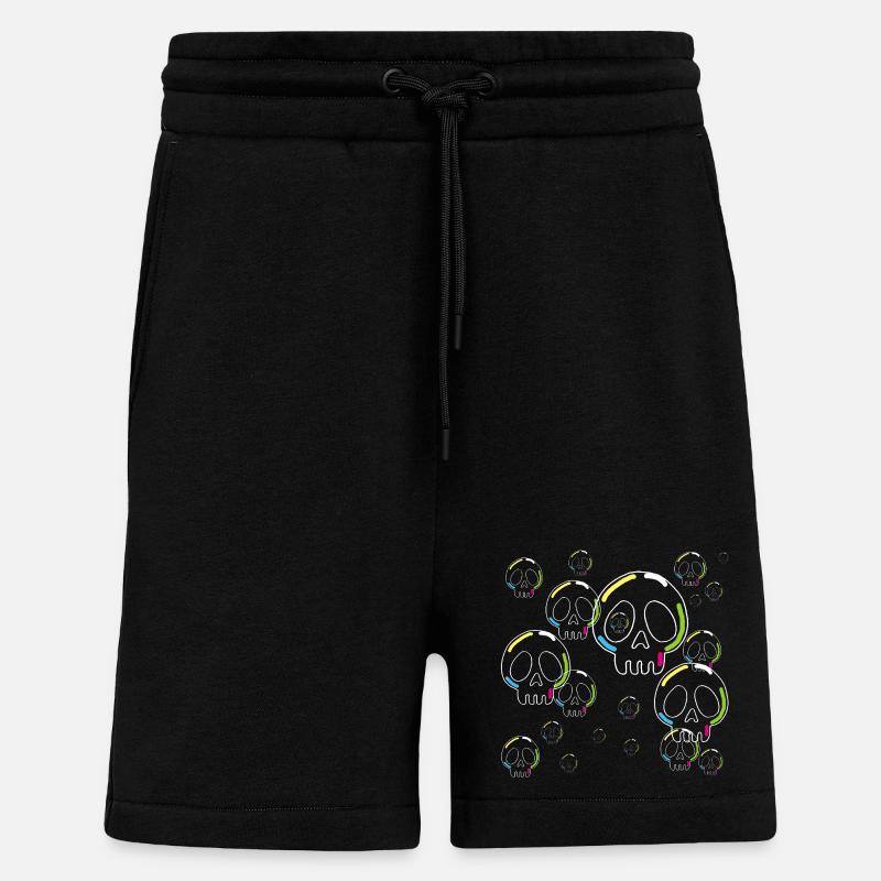 Crânes de savon étranges - Short bio décontracté fabriqué en UE - SOLID BLACK