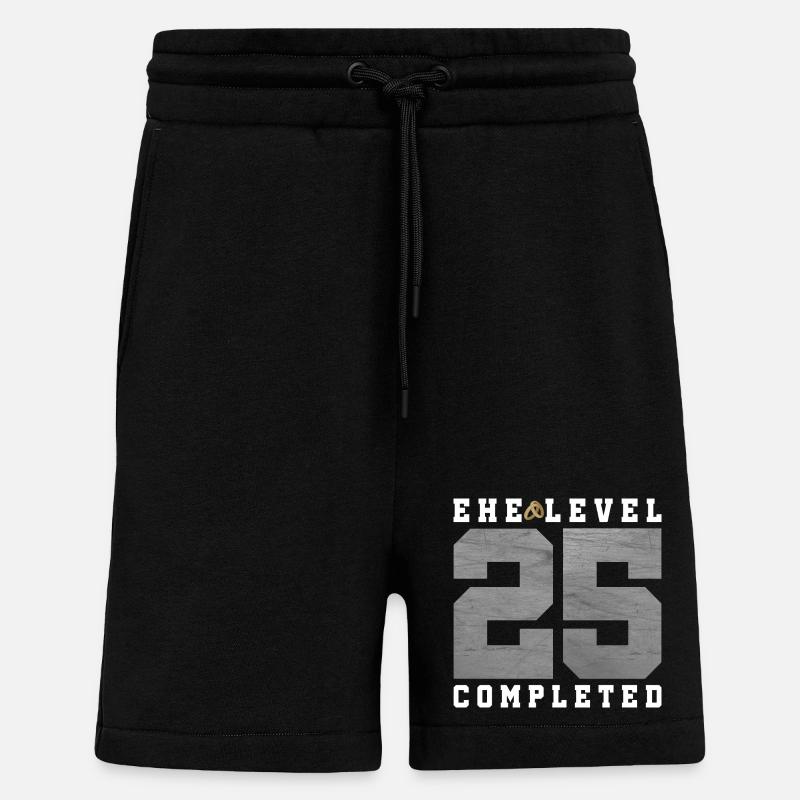 25e anniversaire de mariage - Short bio décontracté fabriqué en UE - SOLID BLACK
