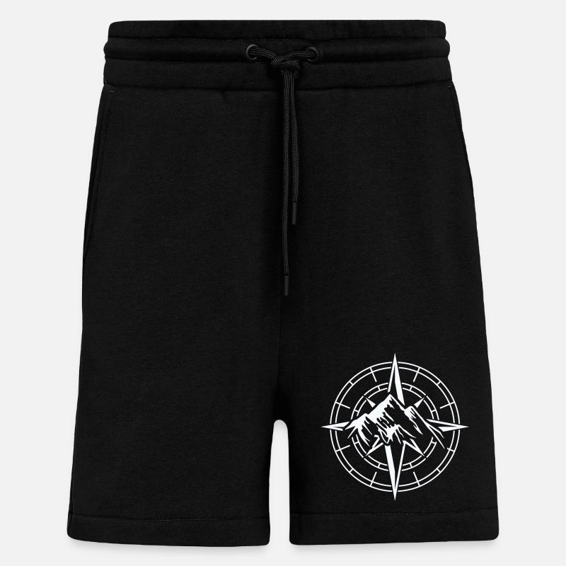 Conception de boussole d’aventure - Short bio décontracté fabriqué en UE - SOLID BLACK