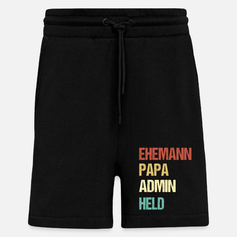Ehemann Papa Admin Held Shirt - Shorts - made by SPREAD - SOLID BLACK