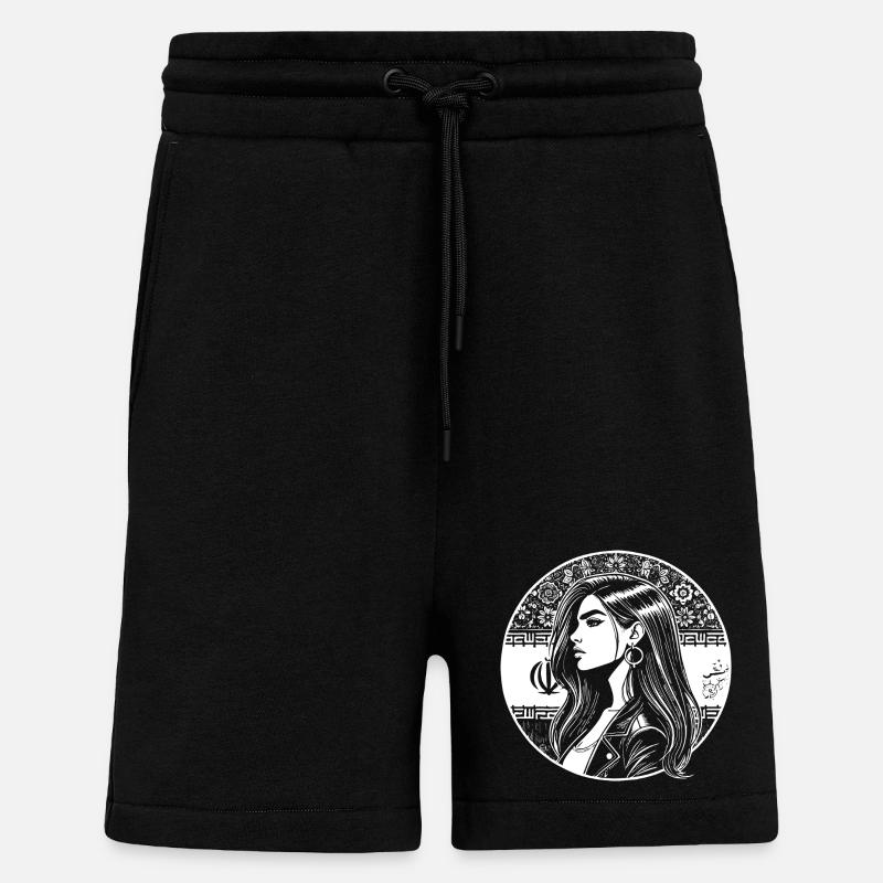 Design persan – Fierté et élégance - Short bio décontracté fabriqué en UE - SOLID BLACK