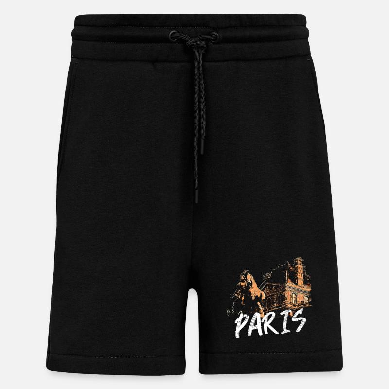 Paris architecture and statue - Shorts - made by SPREAD - SOLID BLACK