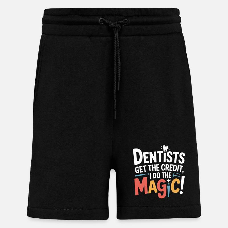 Technicien de couronne dentaire Art - Short bio décontracté fabriqué en UE - SOLID BLACK