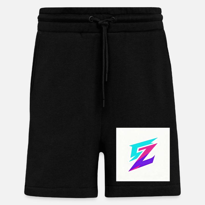 Zigzag Neon Gradient Logo - Shorts - made by SPREAD - SOLID BLACK