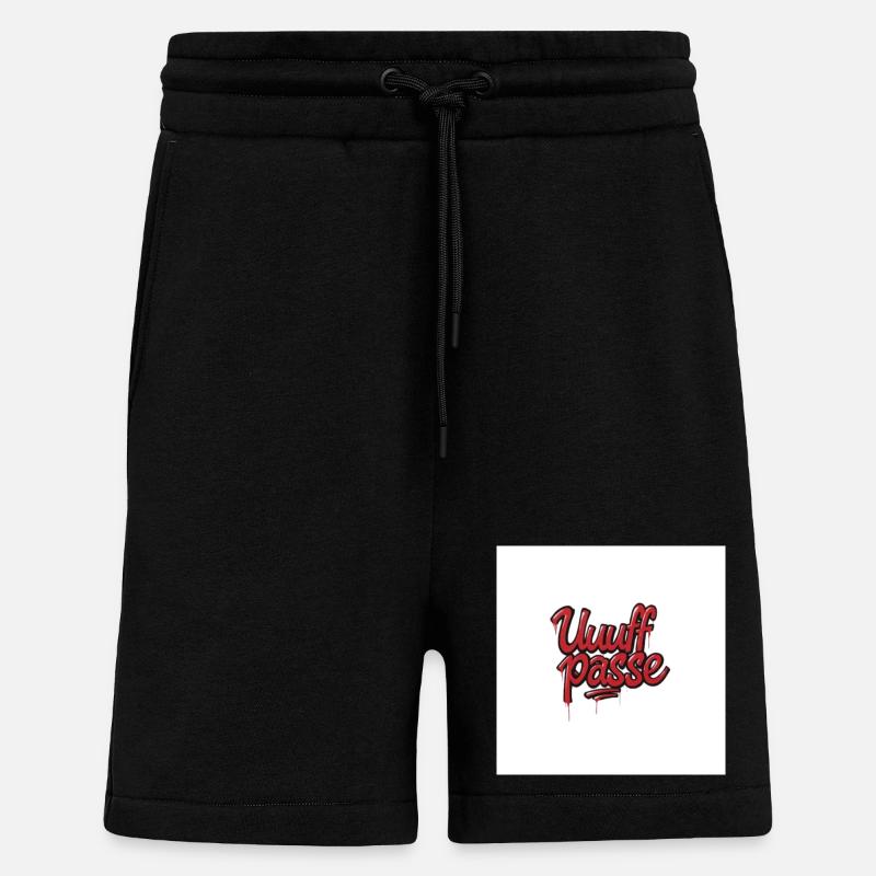 UffPasse Graffiti Lettrage - Short bio décontracté fabriqué en UE - SOLID BLACK