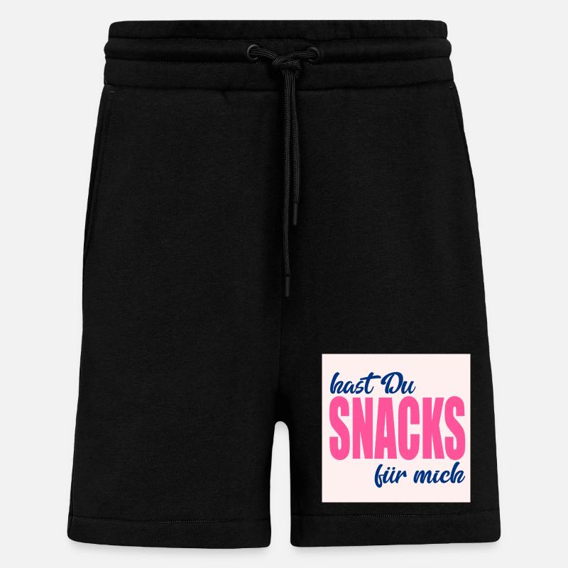 ESSEN SNACKS LIEBEN - Shorts - made by SPREAD - SOLID BLACK