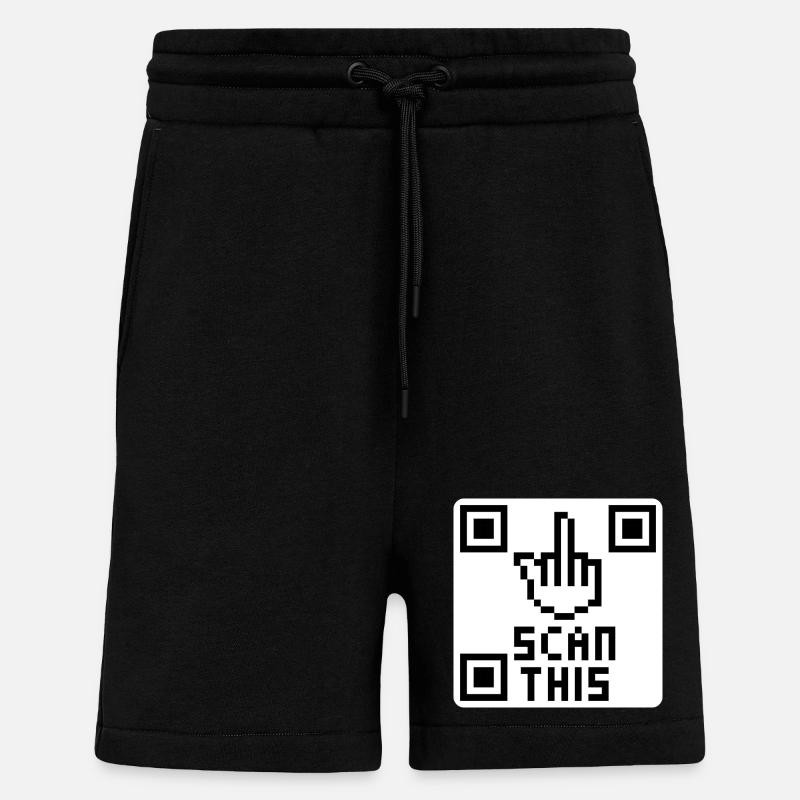 QRcode doigt d'honneur - Short bio décontracté fabriqué en UE - SOLID BLACK