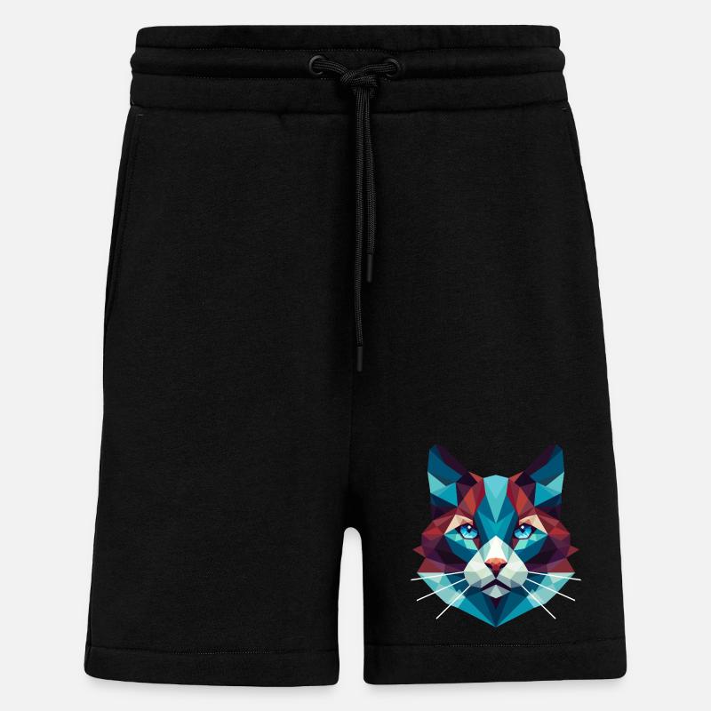 Cat Lowpoly - Shorts - made by SPREAD - SOLID BLACK