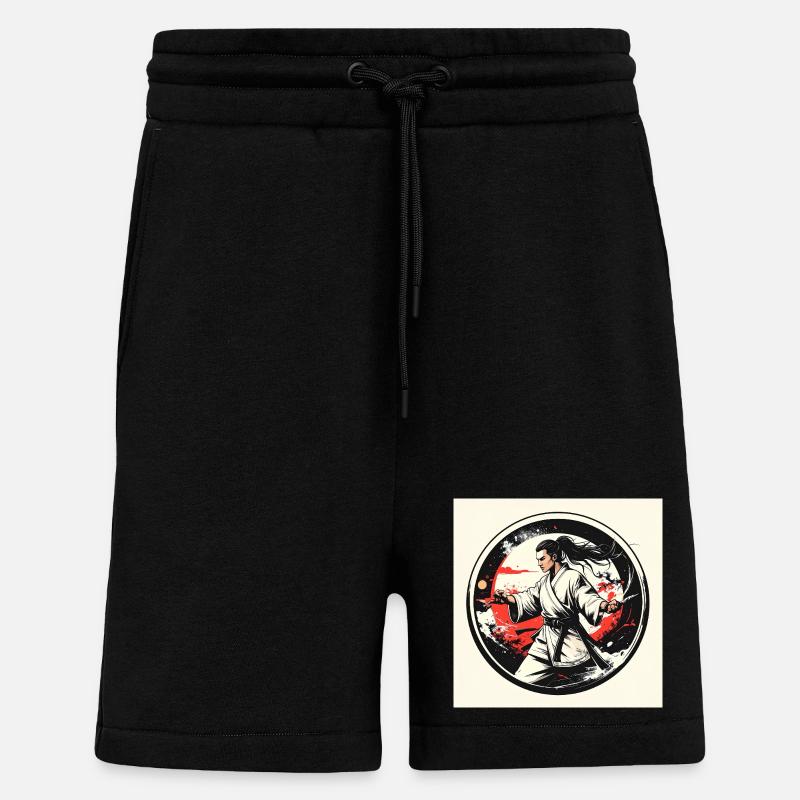 Kampfkunstheld im weißen Gi - Shorts - made by SPREAD - SOLID BLACK