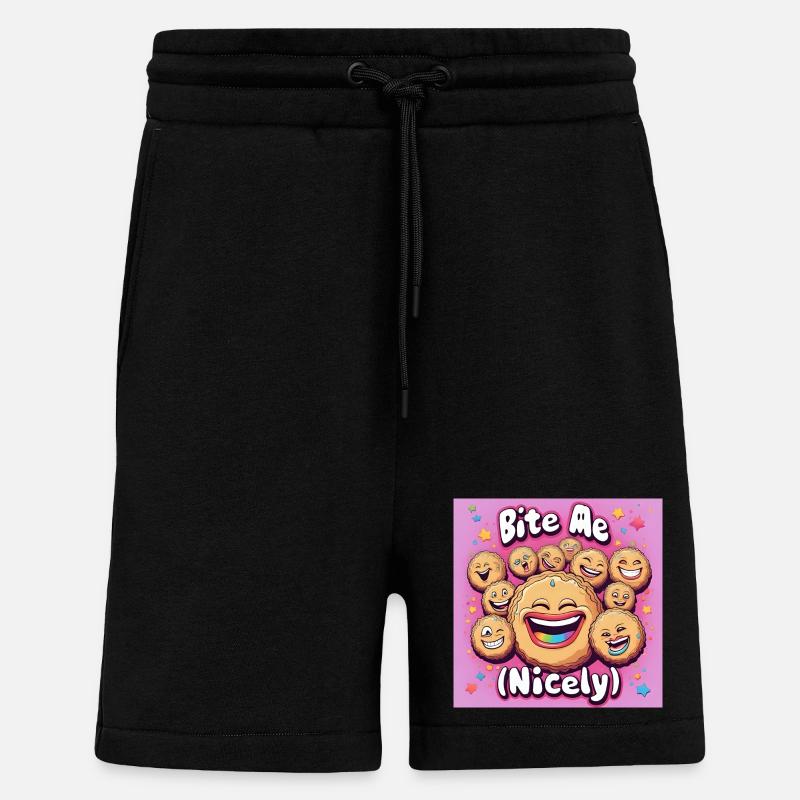 Bite Me Nicely Kekse Lachdesign - Shorts - made by SPREAD - SOLID BLACK