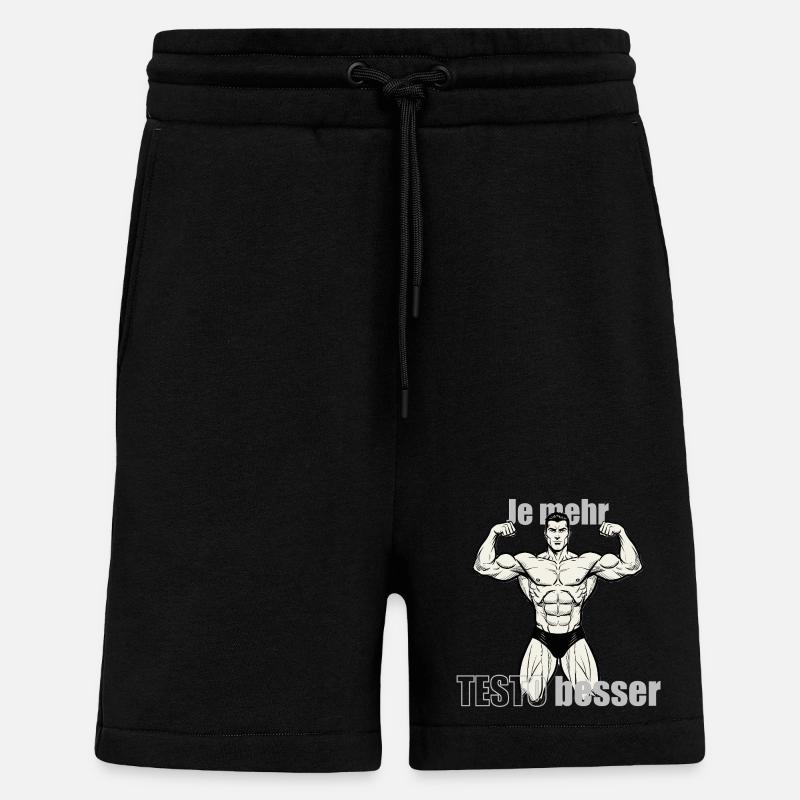 Muscle Hero Power Pose Conception d’impression - Short bio décontracté fabriqué en UE - SOLID BLACK