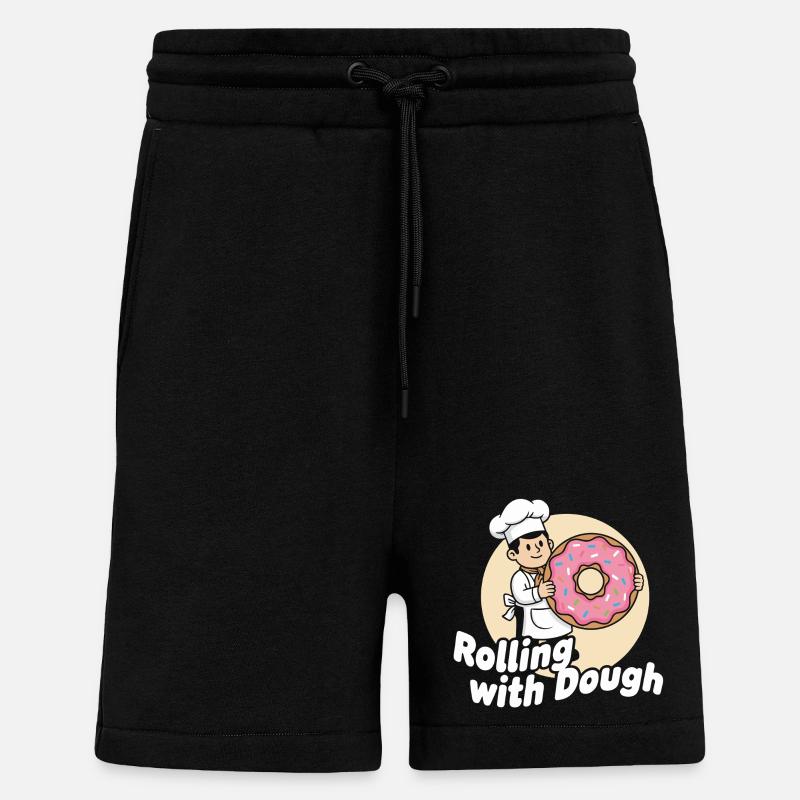 Donut Bäcker Cartoon - Shorts - made by SPREAD - SOLID BLACK