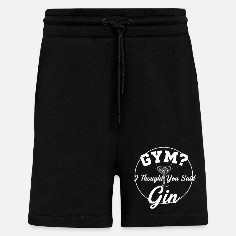 Gym oder Gin ? - Shorts - made by SPREAD - SOLID BLACK