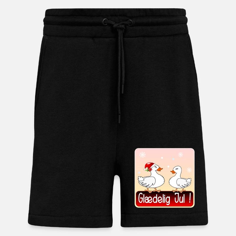 Joyeux Noël Oie de Noël - Short bio décontracté fabriqué en UE - SOLID BLACK