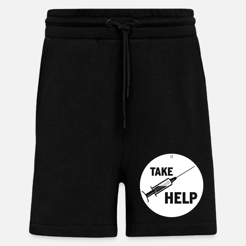 TAKE HELP - Shorts - made by SPREAD - SOLID BLACK