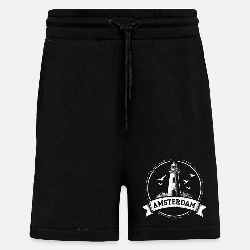 Leuchtturm Amsterdam Maritimes  - Shorts - made by SPREAD - SOLID BLACK