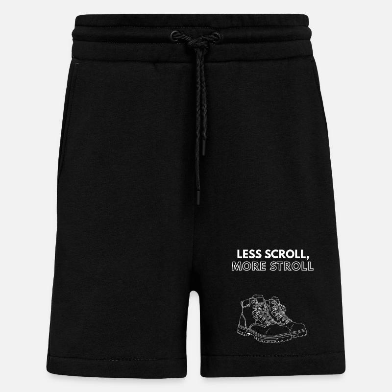 Weniger Scrollen, mehr Spaziergang-Wanderschuhe - Shorts - made by SPREAD - SOLID BLACK
