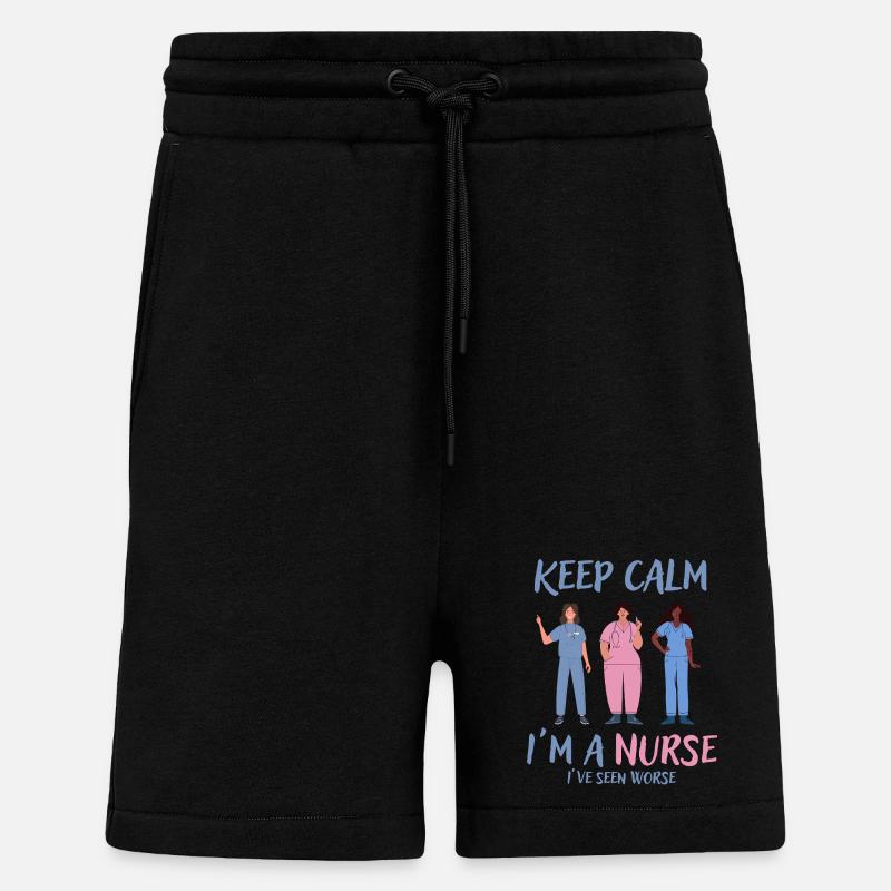 Bleib ruhig, ich bin Krankenschwester - Shorts - made by SPREAD - SOLID BLACK
