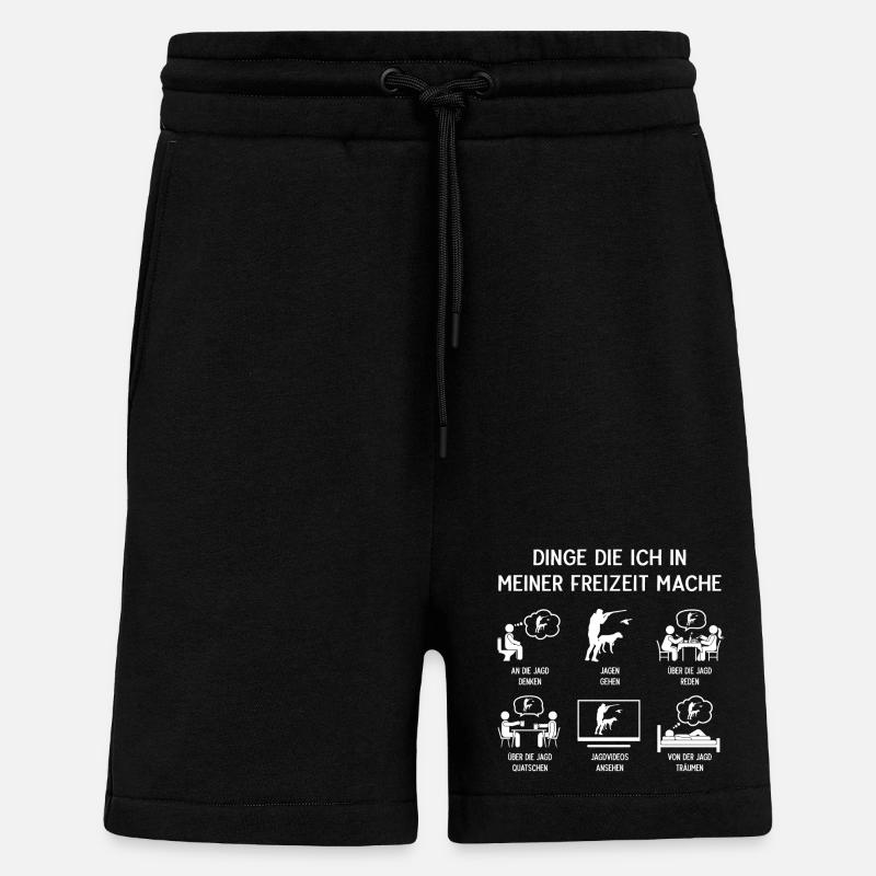 Jäger Jagd Humor Freizeit - Shorts - made by SPREAD - SOLID BLACK