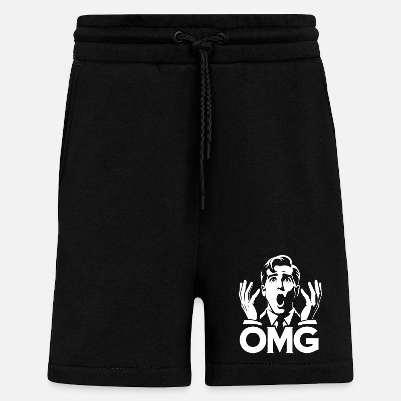 OMG Expression Pop Art - Short bio décontracté fabriqué en UE - SOLID BLACK