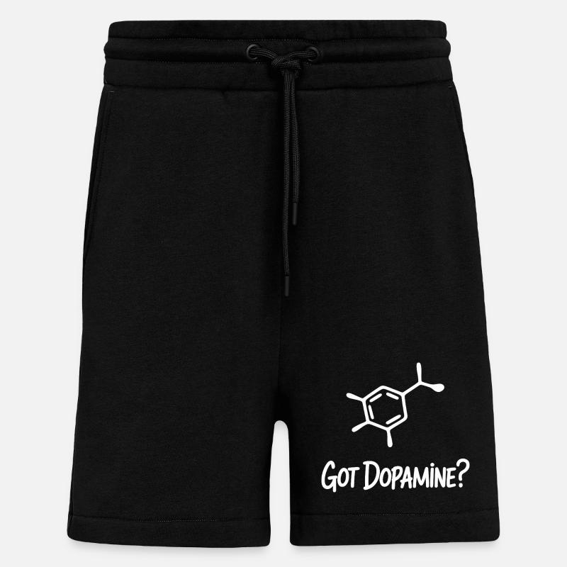 Dopamine Molecule Tee - Short bio décontracté fabriqué en UE - SOLID BLACK