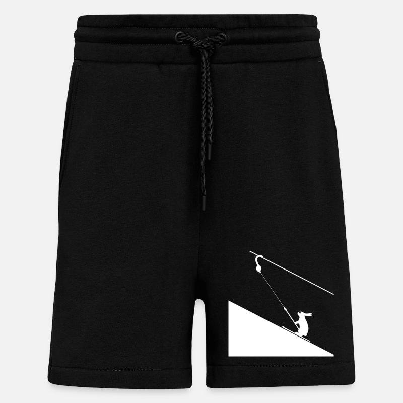 Hare climbing on rope - Shorts - made by SPREAD - SOLID BLACK