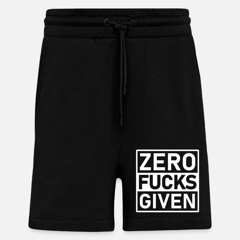 Zero Fucks Given Warnetikett - Shorts - made by SPREAD - SOLID BLACK