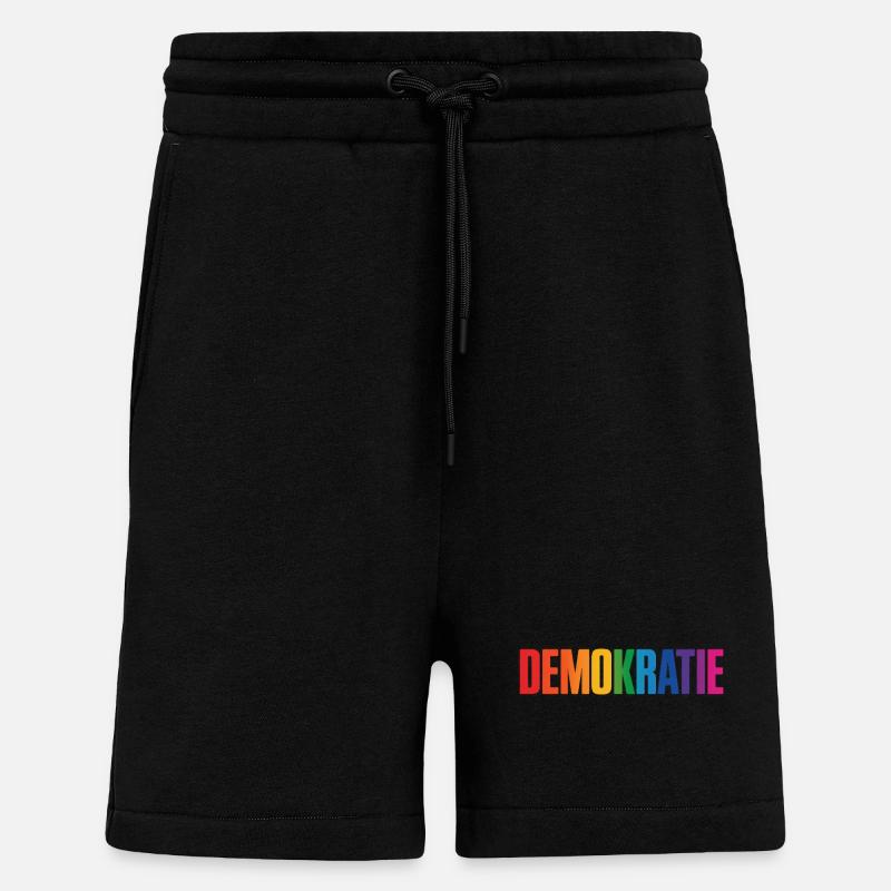Democracy - Cool Pride Logo - Shorts - made by SPREAD - SOLID BLACK