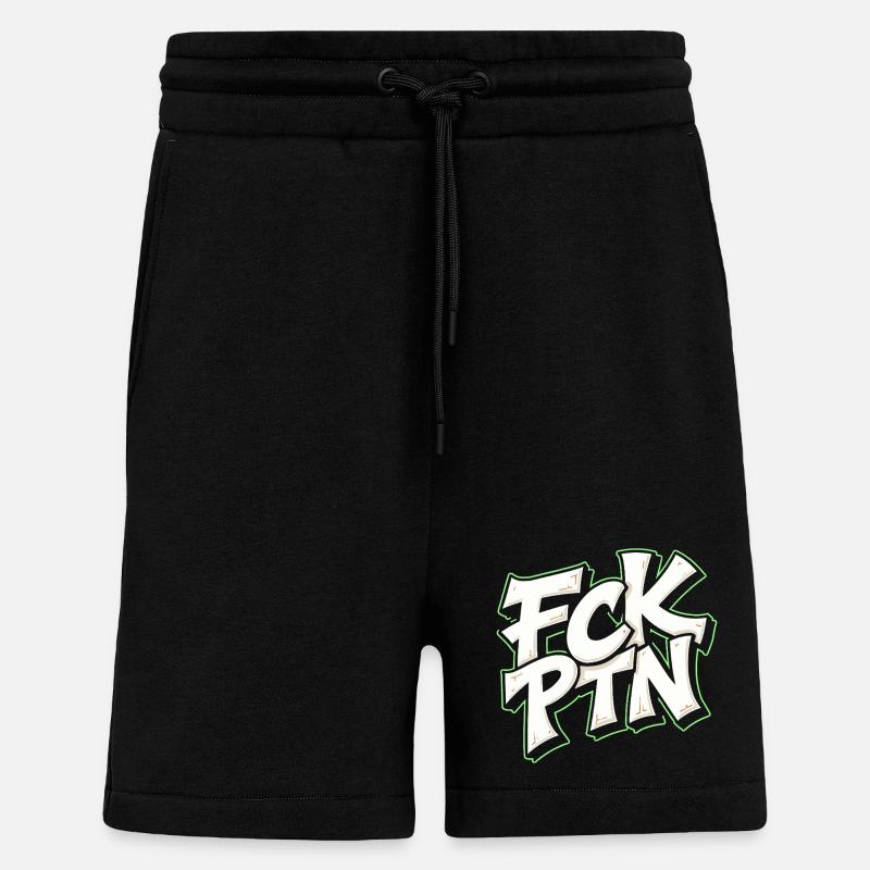 FCK PTN Anti Putin Statement - Shorts - made by SPREAD - SOLID BLACK