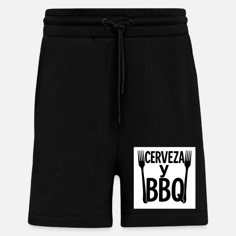 Digitales Design "Bier & BBQ" - Shorts - made by SPREAD - SOLID BLACK