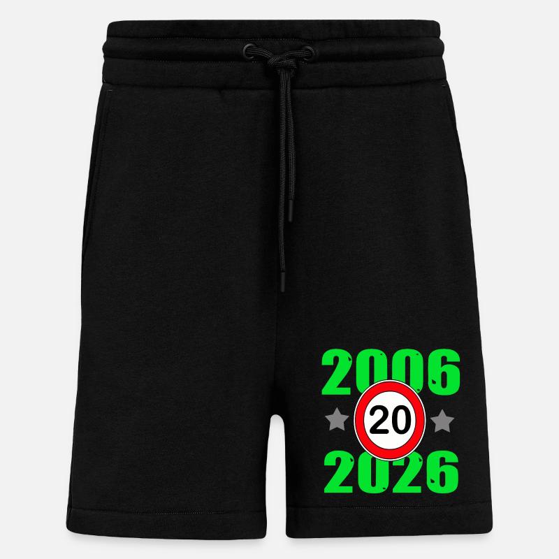 20 ans, 20e anniversaire 2026 - Short bio décontracté fabriqué en UE - SOLID BLACK
