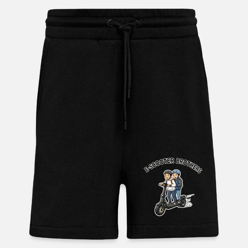 Duo des frères E-Scooter - Short bio décontracté fabriqué en UE - SOLID BLACK