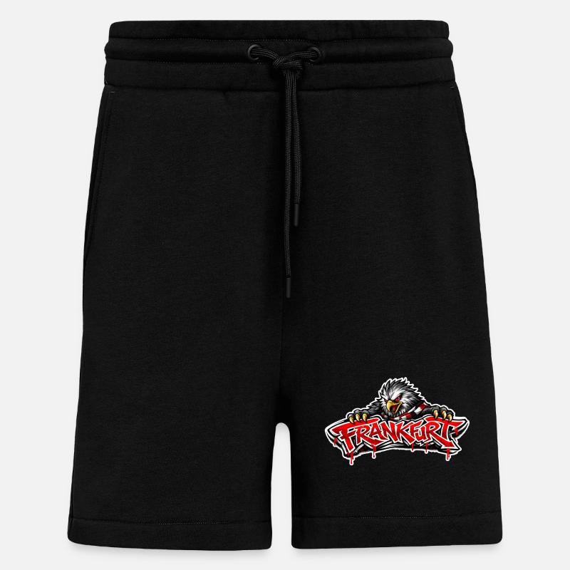 Graffiti Adler de Francfort - Short bio décontracté fabriqué en UE - SOLID BLACK