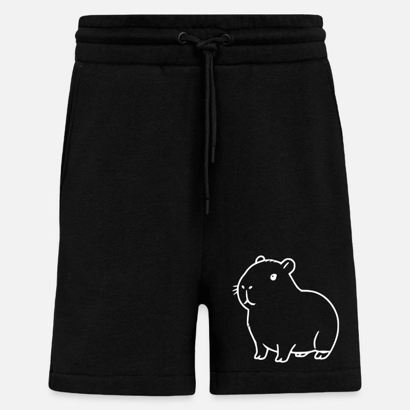 Capybara capybara blanc - Short bio décontracté fabriqué en UE - SOLID BLACK