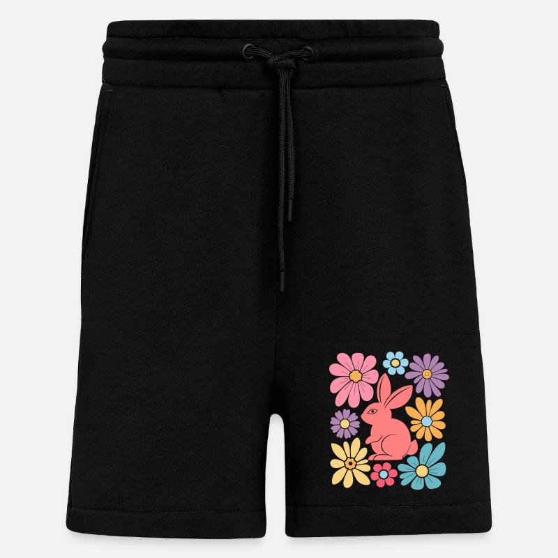 Happy Easter Bunny Boho - Shorts - made by SPREAD - SOLID BLACK