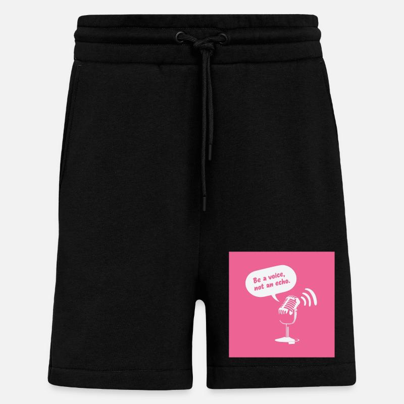 Sois une voix, pas un écho - Short bio décontracté fabriqué en UE - SOLID BLACK