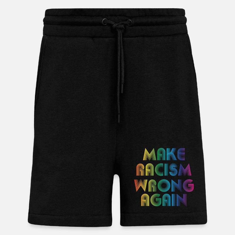 make racism wrong again - Shorts - made by SPREAD - SOLID BLACK