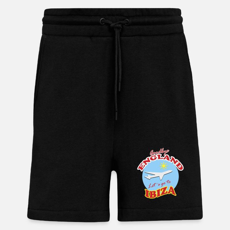 Adieu l’Angleterre. Allons à Ibiza. - Short bio décontracté fabriqué en UE - SOLID BLACK