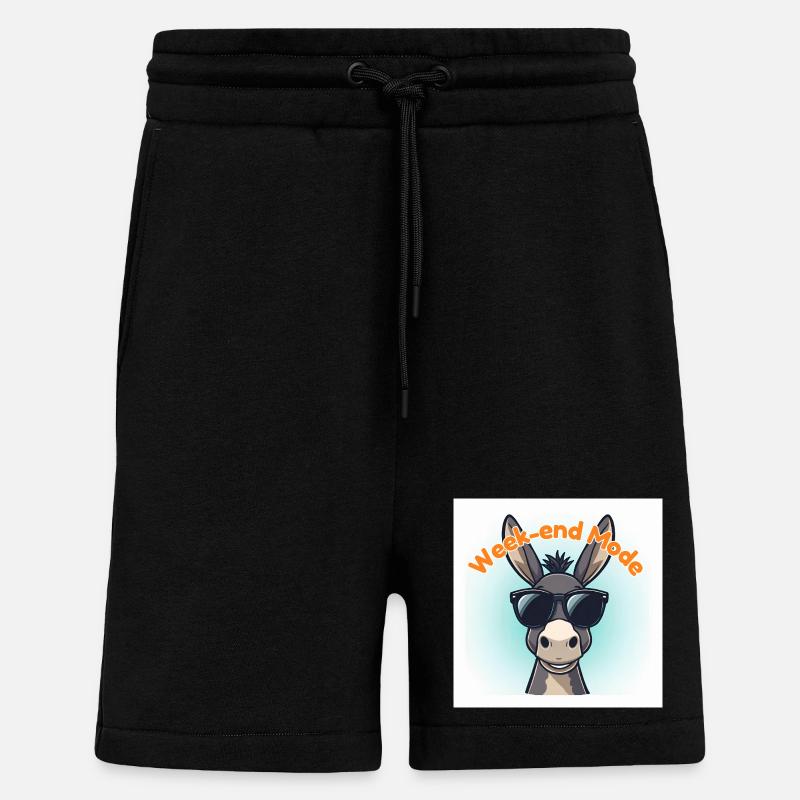 Âne Week-end Mode - Short bio décontracté fabriqué en UE - SOLID BLACK