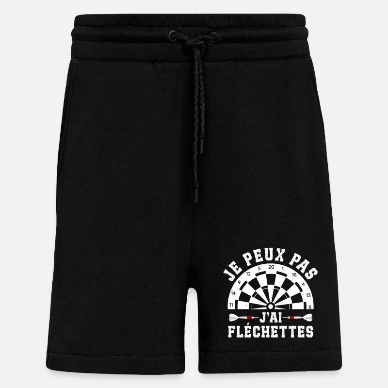 Je Peux Pas J'ai Fléchettes - Short bio décontracté fabriqué en UE - SOLID BLACK