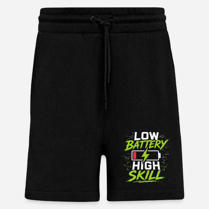 Niedrige Batterie Hohe Skill - Shorts - made by SPREAD - SOLID BLACK
