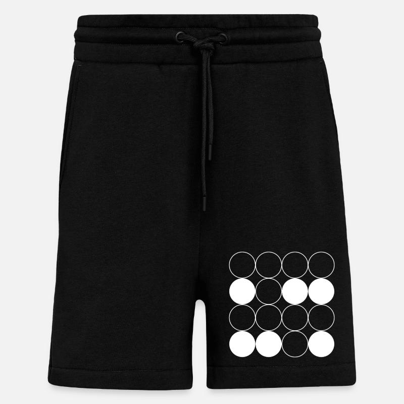 Circle Grid pattern - Shorts - made by SPREAD - SOLID BLACK