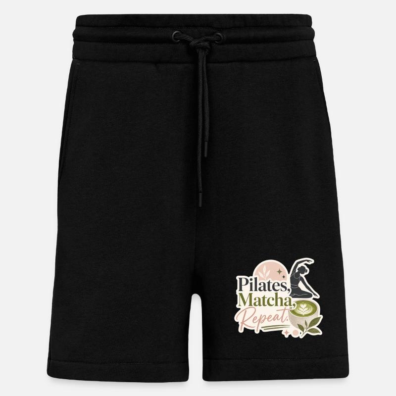 Pilates - Matcha - Répéter - Short bio décontracté fabriqué en UE - SOLID BLACK
