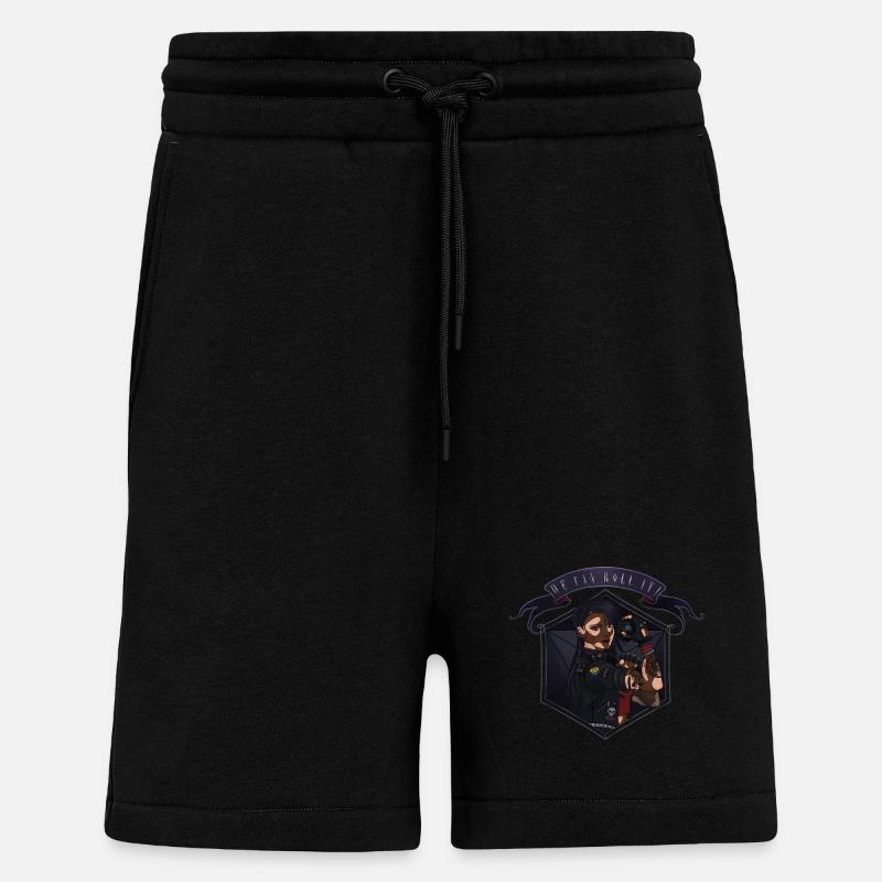 We can roll it ! Vitiligo - Short bio décontracté fabriqué en UE - SOLID BLACK