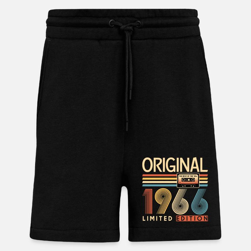 60 ans, 60e anniversaire - Short bio décontracté fabriqué en UE - SOLID BLACK