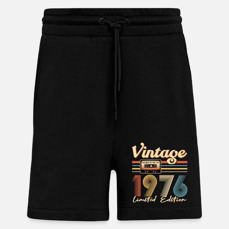 Anniversaire 50 Ans - Short bio décontracté fabriqué en UE - SOLID BLACK