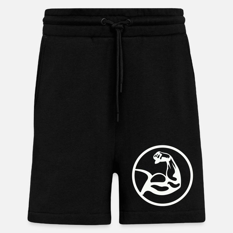 Biceps Black White - Shorts - made by SPREAD - SOLID BLACK