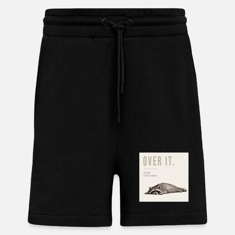 Mème Over It Raccoon - Short bio décontracté fabriqué en UE - SOLID BLACK