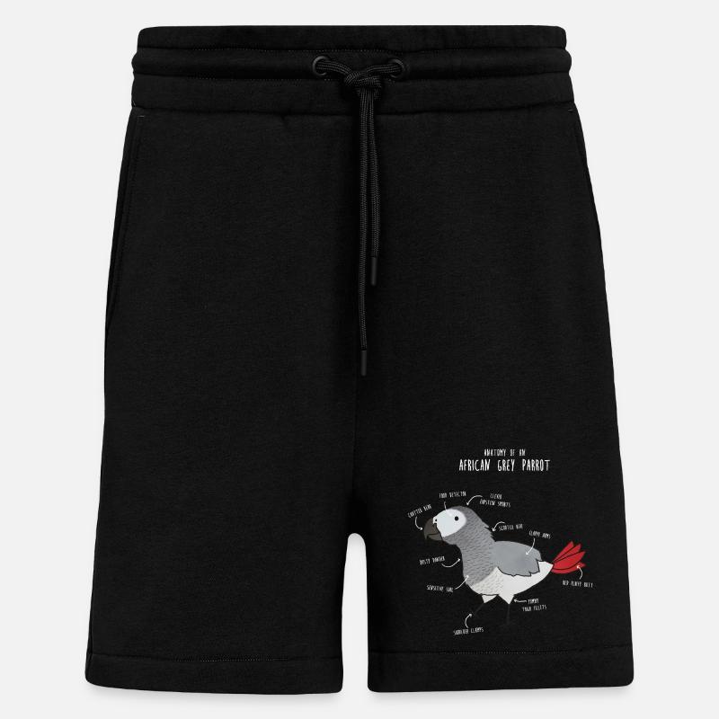 Anatomie du python royal - Short bio décontracté fabriqué en UE - SOLID BLACK