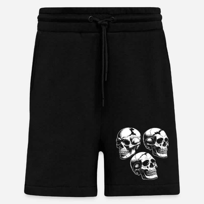 Three Skull Silhouettes - Shorts - made by SPREAD - SOLID BLACK